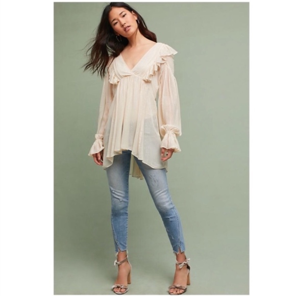 Anthropologie Tops - Maeve Anthropologie Wynne Ruffle Tunic NWT